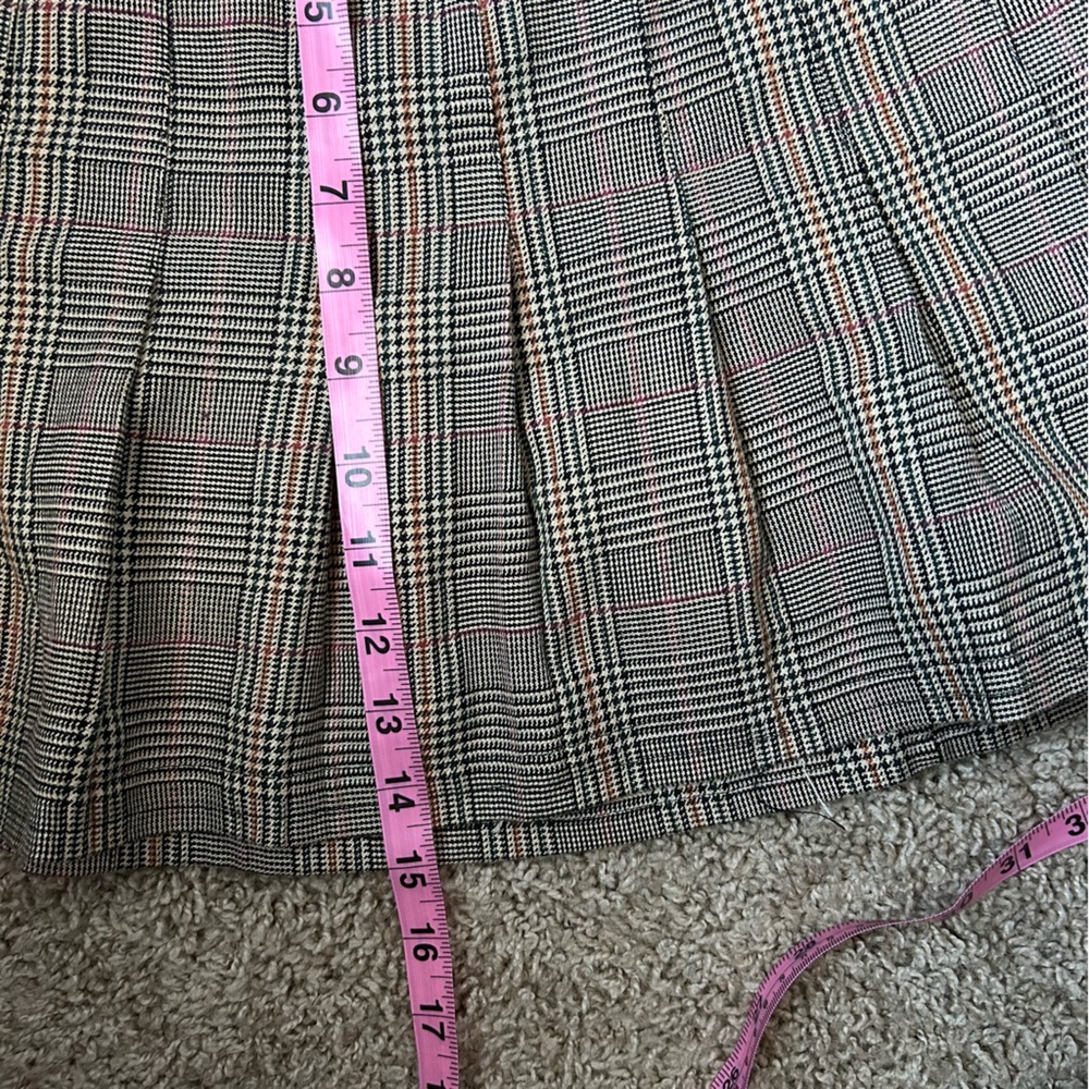 W Sophisticate Petite Tan Plaid Pleated Skirt Size 8 |B62 - Picture 9 of 12